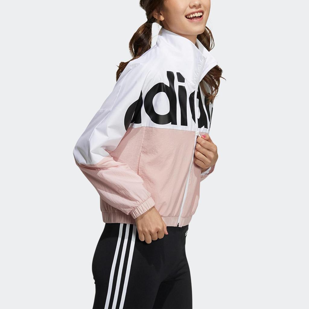 adidas Neo Icons+ Top Stand-up Collar Letter Printing Jacket Women Red H36714