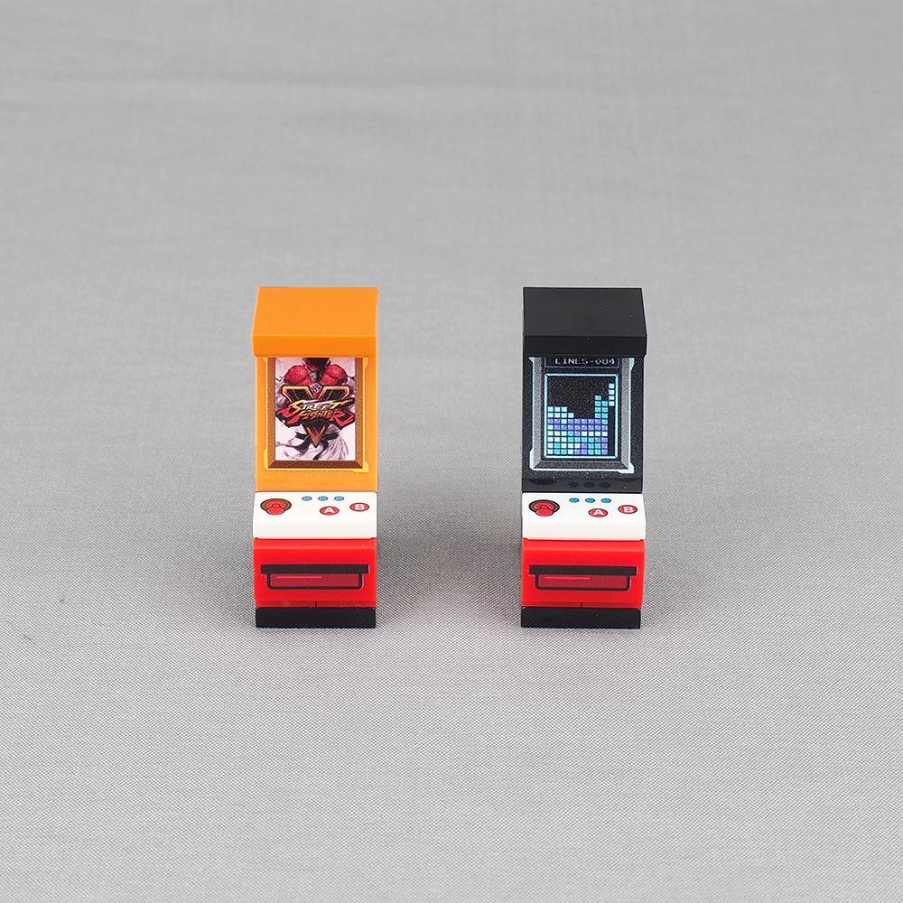 MOC 1 KS Mini arkádová herní konzole Stavebnice Sada Obrazovka pro zobrazení v místnosti Kompatibilní figurky Kostky DIY Hračky Pro děti Dárek
