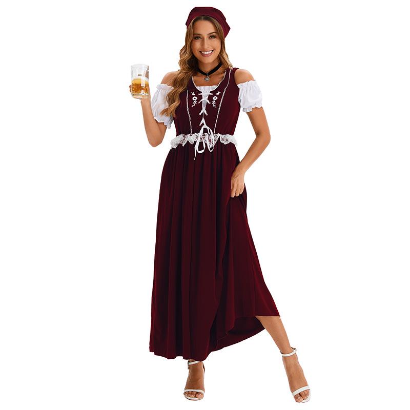Oktoberfest Maid Uniform Bavarian Costume for Stage and Performance