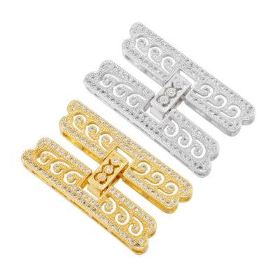 Multipurpose Row Zirconia H Shaped Connectors Craft Supplies Portable for Customes Pearls Necklaces and Bracelets