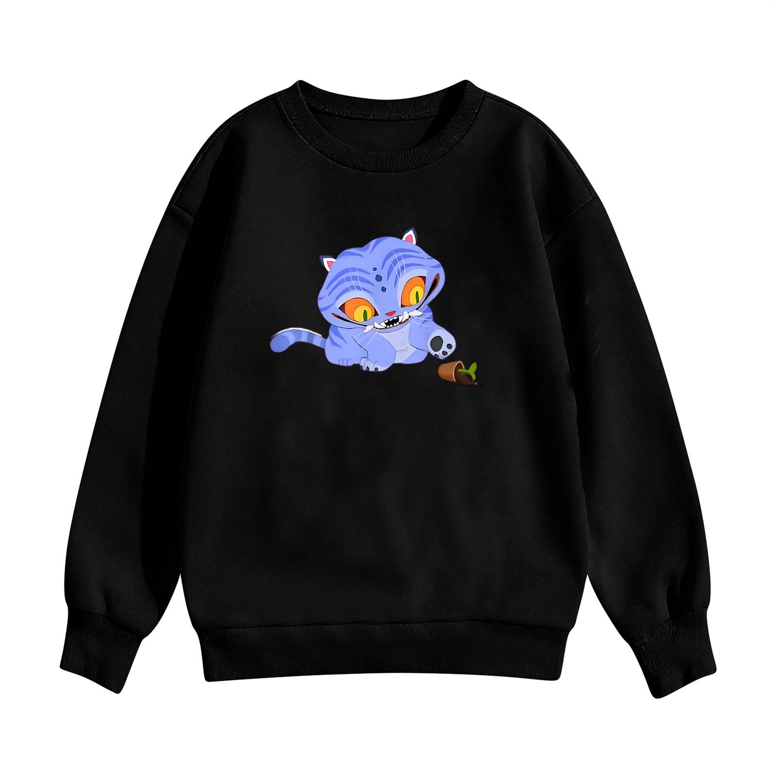 

Детская толстовка с капюшоном для мальчиков и девочек, модная толстовка с длинными рукавами и принтом 100 чёрный