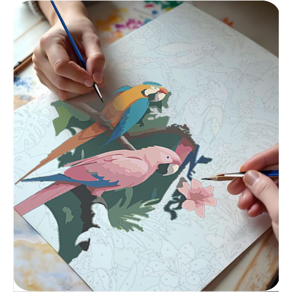 Paint By Numbers Massido Parrots