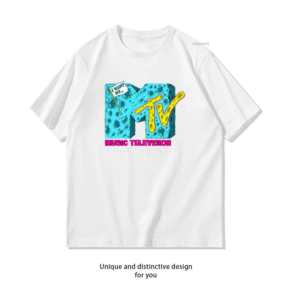 I Want My MTV Galactic Moon Want Premium T Shirt Women Unisex Casual Cotton Graphic T Shirt Creative Camisetas Tops Tee Shortsleev S