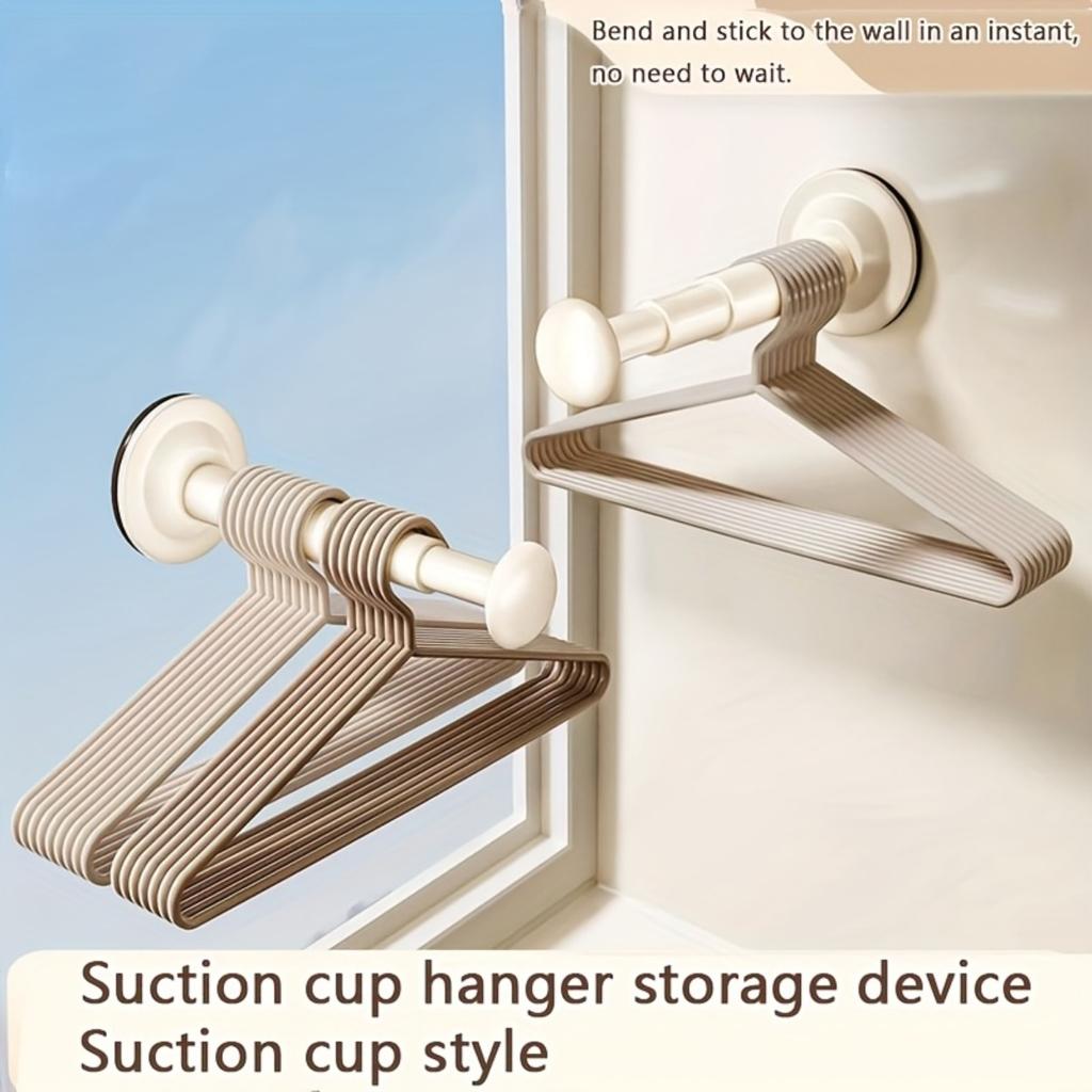 Small Retractable Suction Cup Clothes Hanger, Wall Mounted, Foldable, Suitable for Balcony Drying, Wall Suction Cup, Suitable for Bathrooms