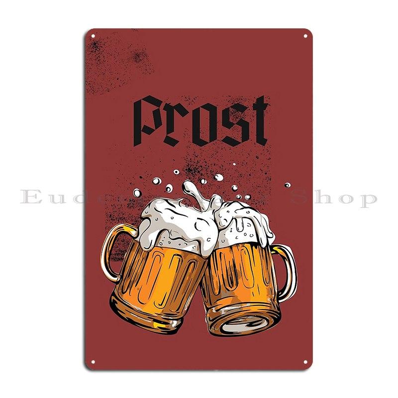 Prost Wear Dirndl Drink Bier Celebrate Oktoberfest Cheers Girl holding craft beer Metal Printing Wall Decor Club Tin Sign Poster 20x30cm(7.8x11.8inch)