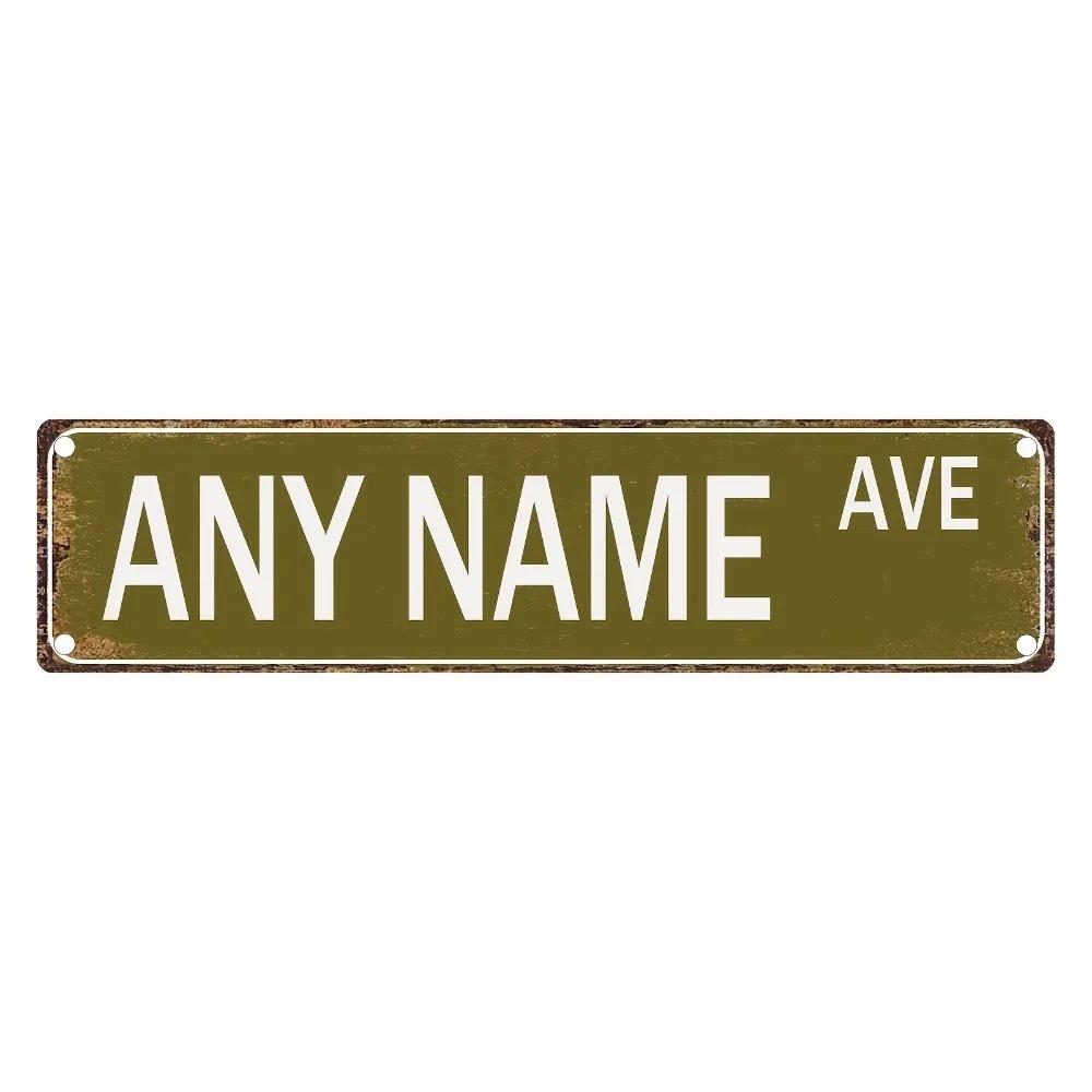 Personalized Retro Street Sign 15.75x3.94in Custom Metal Foil Wall Decor