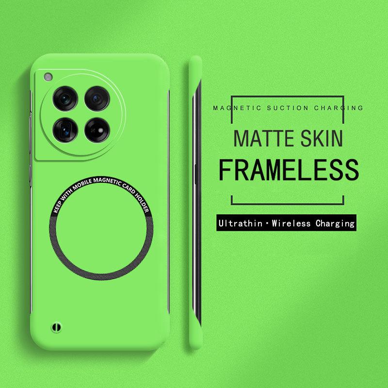 

Безрамный магнитный тонкий чехол для Magsafe Oneplus 13 12 12R 11 11R 10 10T 9RT 9 Pro с беспроводной зарядкой, жесткая матовая задняя крышка из ПК for Oneplus 10 Pro зелёный