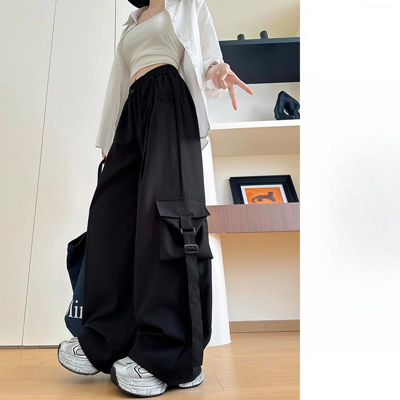 

Летние новые свободные прямые брюки спортивные штаны Design Sense of Thin Wide-leg Sweatpants XL