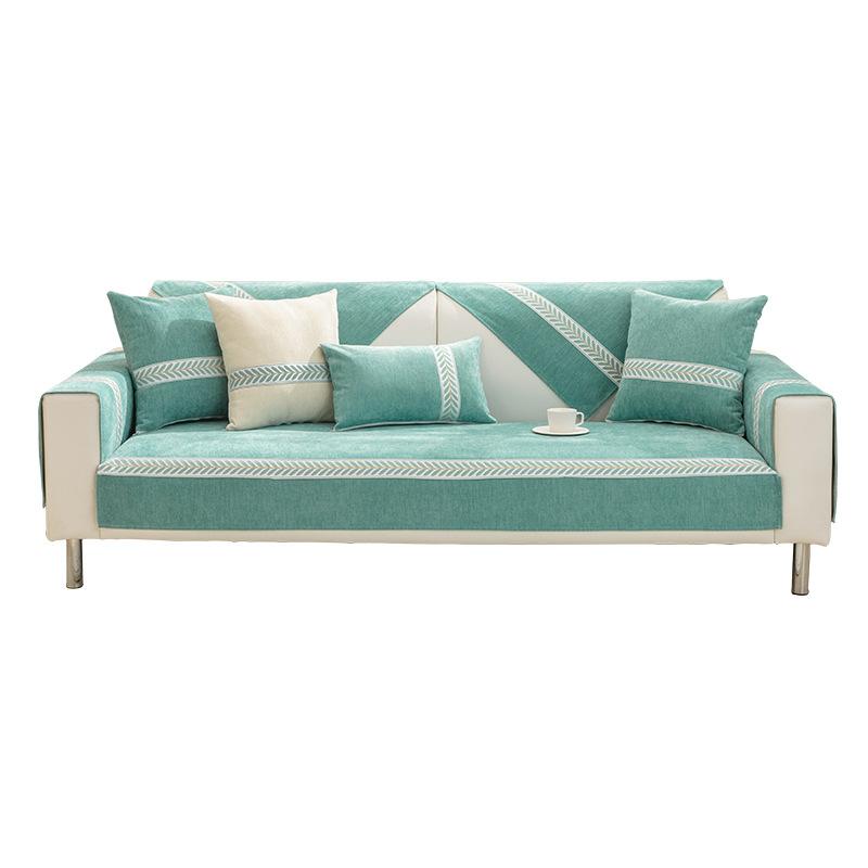 Sofa Kissen Chenier Universal für alle Jahreszeiten, Einfacher und moderner rutschfester Sofaüberwurf All-Inclusive Universalüberzug Stoffhandtuch Sitzkissen
