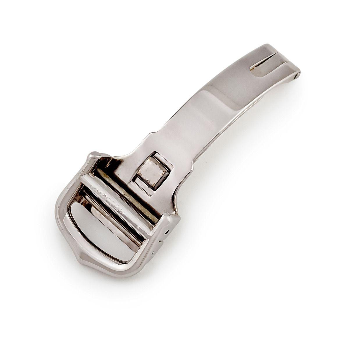 Used Cartier Watch Parts Genuine D Buckle Stainless Steel Silver Deployment Clasp Compatible with 14mm Width Stainless Steel SS Parts [Used]