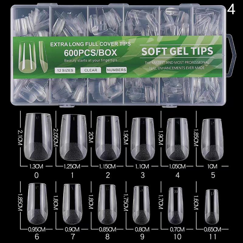 600 Buc/Cutie Unghii False Transparente Mate French Migdală Acrilic Picătură de Apă Vârfuri Unghii False Pentru Extensie Vârf Instrument Manichiură