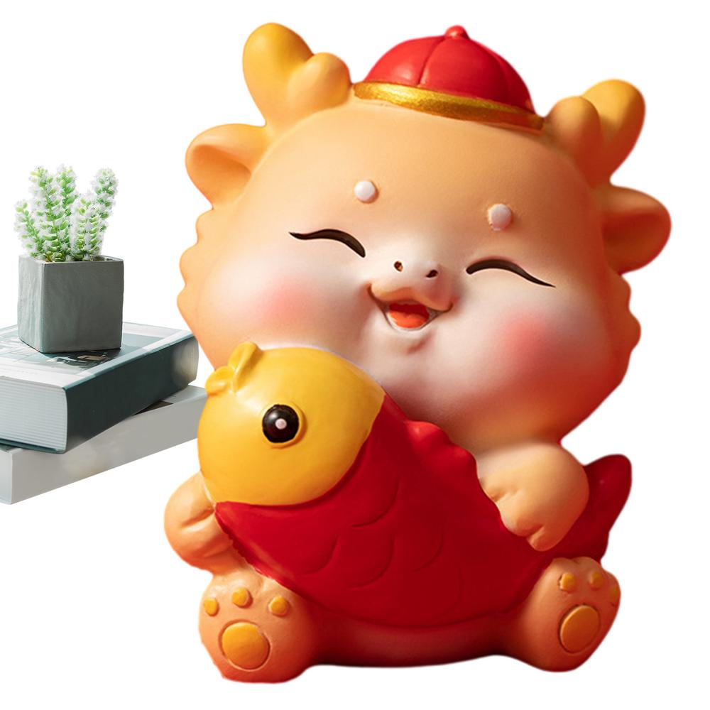 Resin Chinese Dragon Statue 2025 Cute Dragon Statue For Dashboard Decorations Chinese New Year Decor Creative Resin Mascot