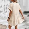 Women's Fashion Loose Flowy V-Neck Short-Sleeve Dress
