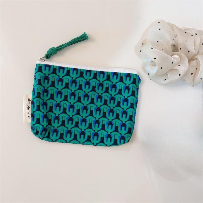 Mini-Baumwoll-Blumen-Organizer-Taschen für Damen, kleine Stoff-Kosmetik-Make-up-Tasche, kleine Geldbörse, Münzfach, Kinder-Kosmetiketui