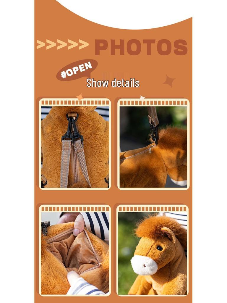 Thousand-Mile Horse Backpack: 2026 Year of the Horse Plush Pony Mascot Toy