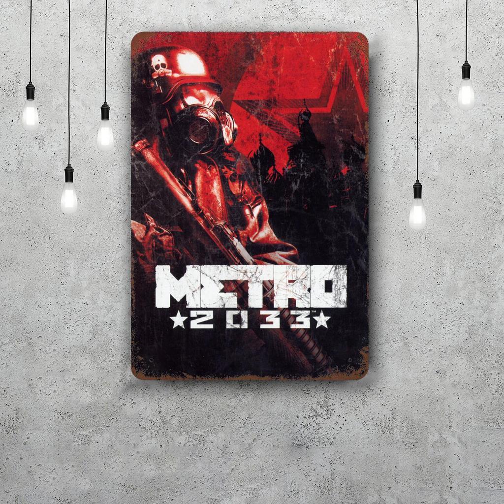 Metro 2033 Metal Signs Wall Decor Vintage Tin Signs Captain Metal Poster Decor for Bar Pub Club Wall Decoration