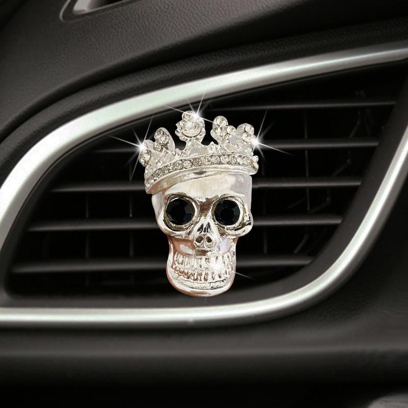 

Skull Metal Car Perfume Fragrance Air Conditioning Vent Clip Freshener Scent серебряный