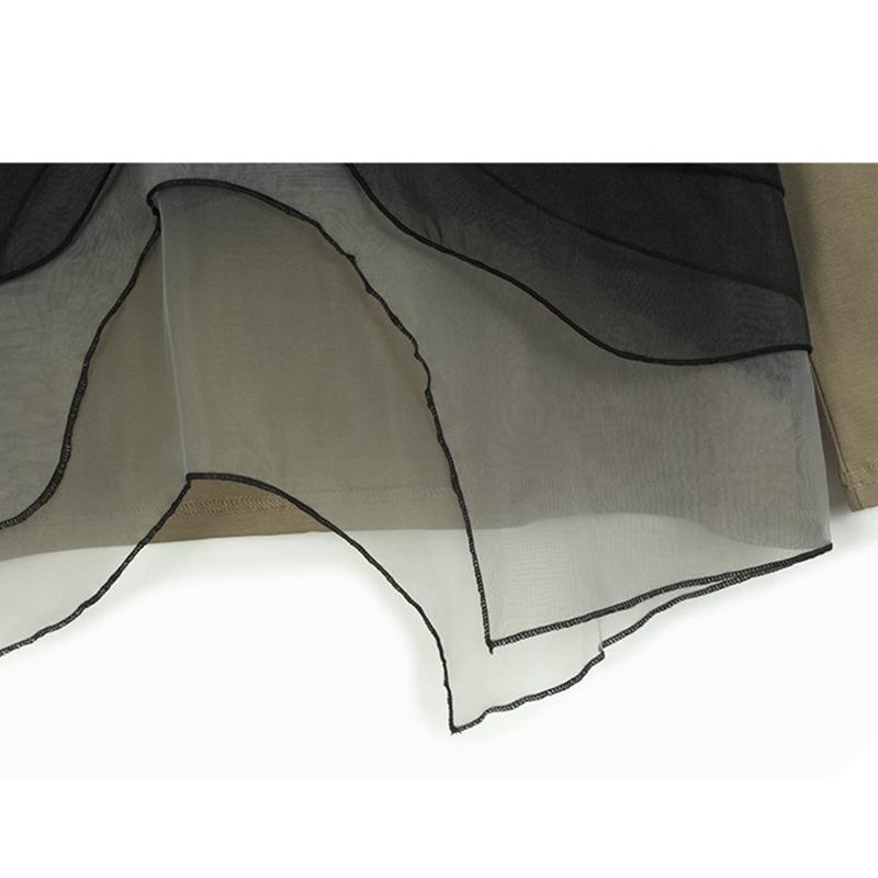 Xitao Lässiges Relax Damen Unregelmäßiges T-Shirt Top GJ1237