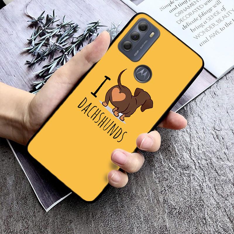 

Cute cartoon Dachshund dog Phone Case For Motorola Edge 50 40 Pro 50 40 30 Ultra Neo Fusion Moto G84 G54 G24 G53 G72 G60 Moto G84