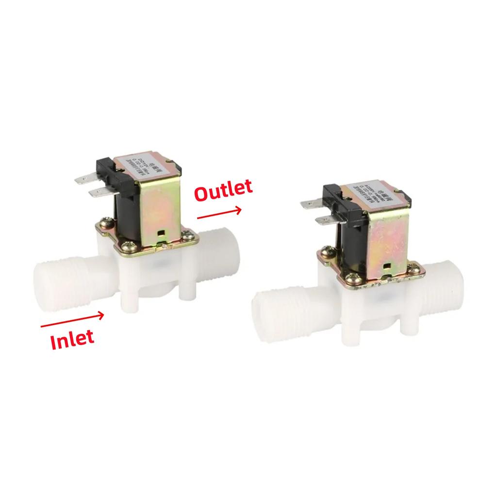 AC 220V/DC 12V Normally Closed Electric Solenoid Valve 1/2" 3/4" Male Thread Plastic Water Valve for 0.02-1mpa Pressure 1/10Pcs