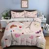 Romantic French-Themed Illustration Bedding Set For Kids Luxury Gift 3Pc Digital Print Comforter Set Soft Comfortable Breathable