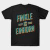 Men Black Print T-shirt Finkle Is Einhorn No-Cut Transfer Paper Print Cotton Tshirt