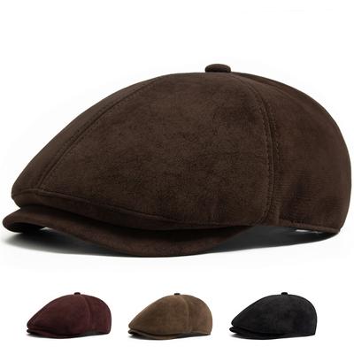 New PU Imitation Leather Newsboy Cap Fashion Vintage Men Women Berets For Spring Autumn Visor Flat Hat Casual Retro Hip Hop Caps
