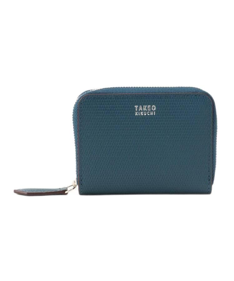 

Wallet Mini Mesh Leather Coin Case 07001525 Peacock Blue 00 [Takeokikuchi] [Soft & Natural] Men s (524)