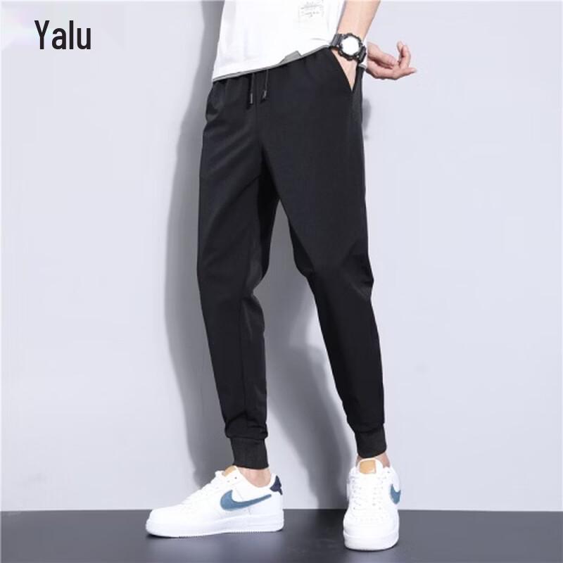 Men s Summer Ice Silk Quick-Dry Ankle Pants L