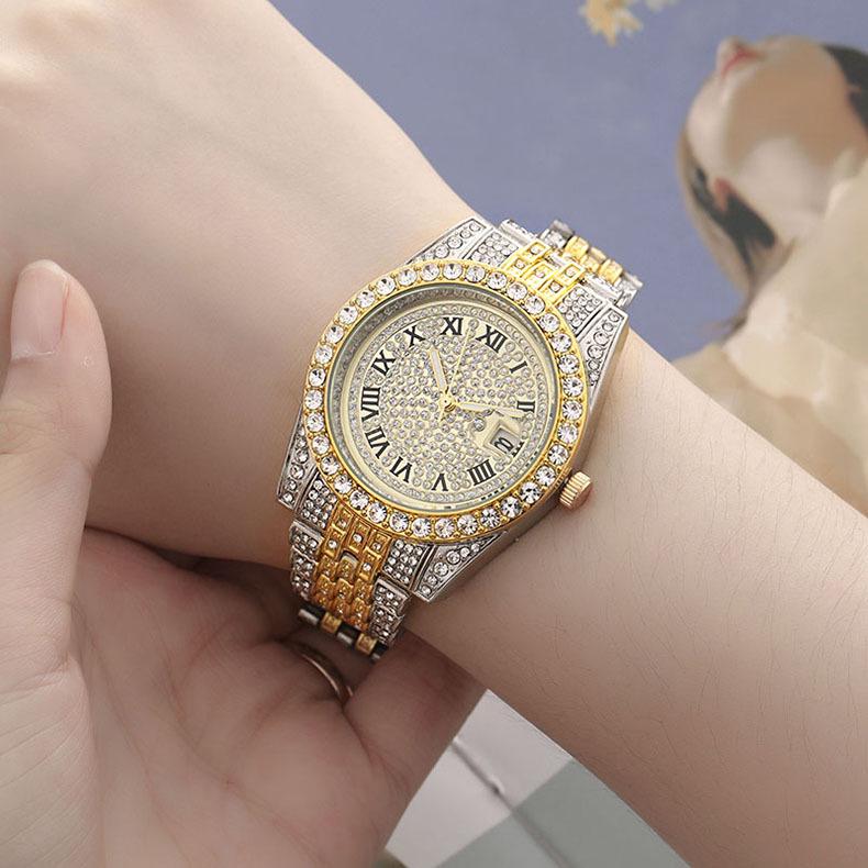 Roman Numeral Diamond Women's Quartz Watch - Fashionable New Design