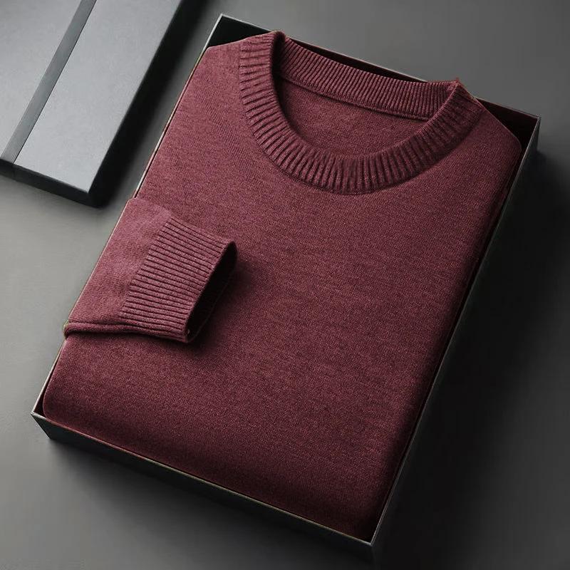 Herren Kleid Rundhals Pullover Slim Fit Leichte Sweatshirts Gestrickter Pullover Streetwear Lässige Mode Langarmpullover