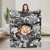 Mr. Beans  Teddy Bear  Blankets Fleece Spring/Autumn Cartoon Multifunction Soft Throw Blanket For Bedding Travel Bedding Throws