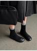 Flat-bottomed commuter sleeve splicing thin suede short boots women show thin boots round head Martin simple autumn and winter temperament