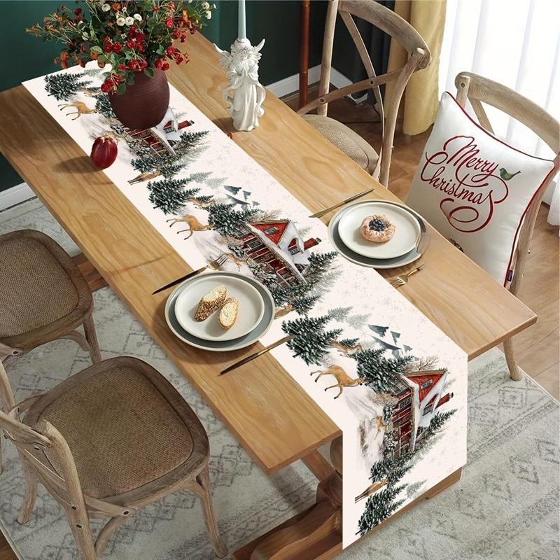 Christmas Nativity Table Runner Christmas Decorations For Home 2026 Navidad Natal Xmas Table Decor Gifts New Year Tablecloth