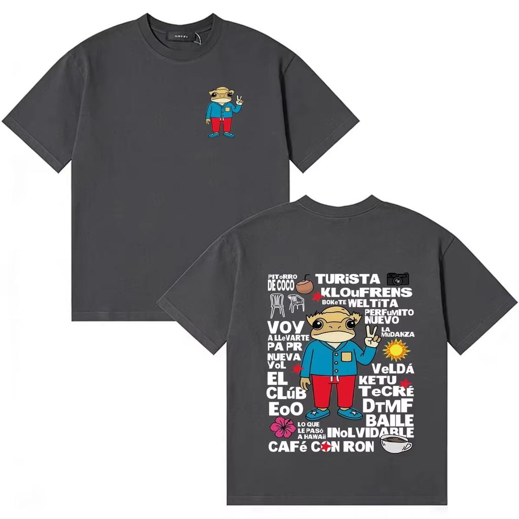 Unisex Popular Casual Oversized Summer Fashion Graphic T-Shirt with Rapper Bad Bunny Debi Tirar Mas Fotos DTMF Print T-shirt