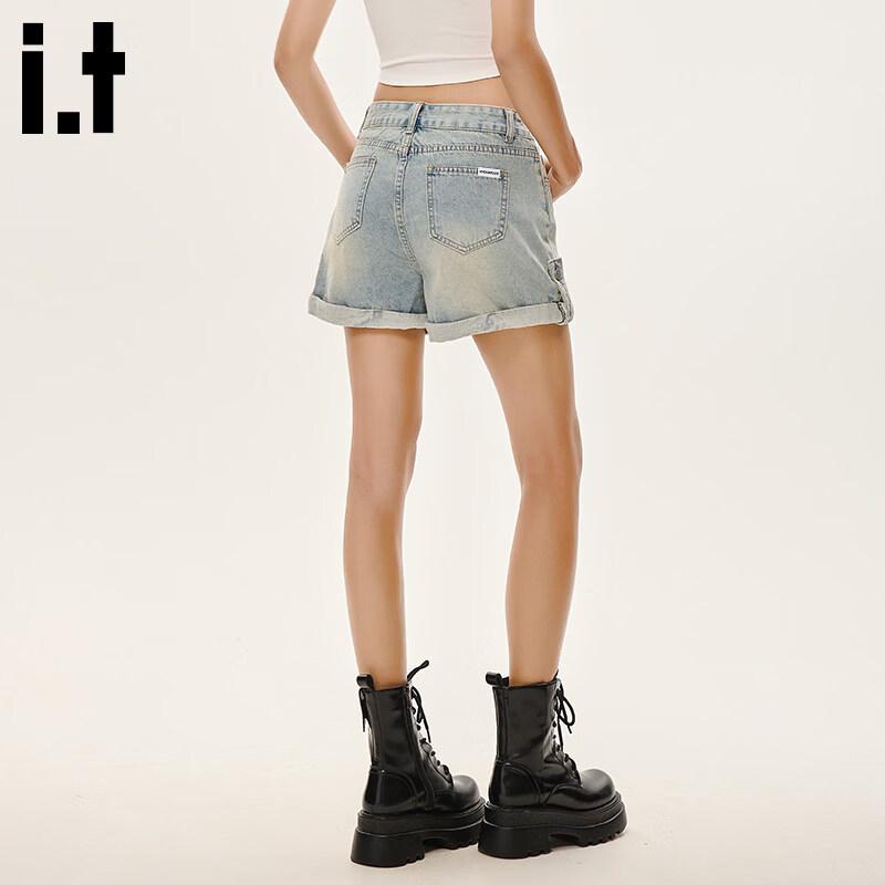 CHOCOOLATEit Women s High-Waist Rolled Hem Denim Shorts XS