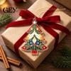 Holiday Hanging Pendant for Home 2D Flat Acrylic Christmas Tree Ornament, Vintage Stained Car Rear View Mirror Decoration Glass Style Pendant, Festive