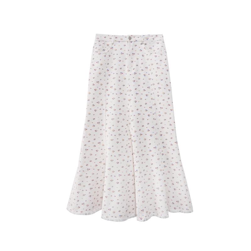 

Interpret Beauty Spring 2025 French Sweet Floral Fishtail Midi Skirt Women s C3562 Medium кремовый/белый
