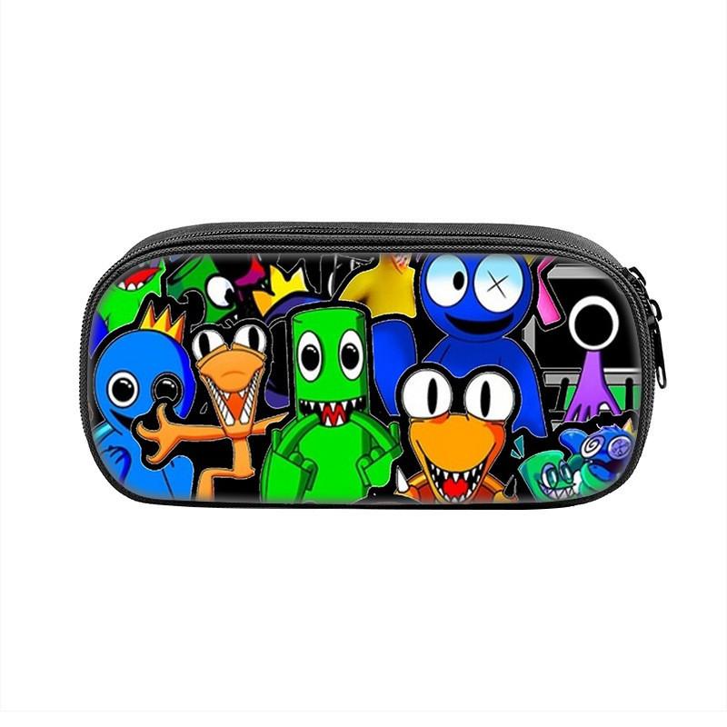 Rainbow Friends Cartoon Pencil Case With Durable Nylon Material Large Capacity School Storage