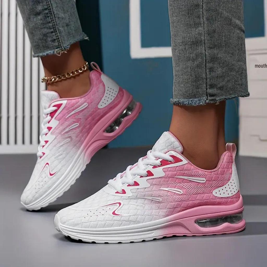 Women's Low-Top Air Cushion Running Shoes - Breathable Mesh for Spring and Summer, Casual and Comfortable for Outdoor Sports and Jogging.