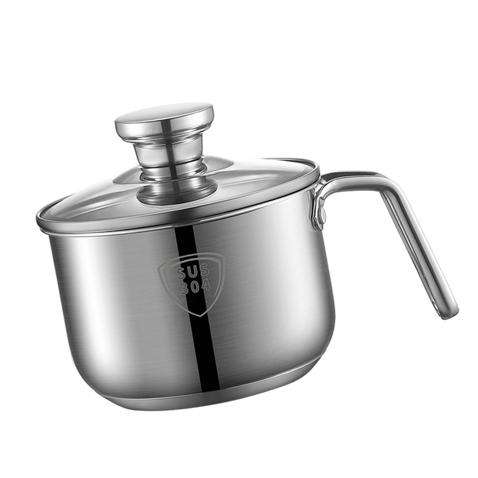 

Small Sauce Pot Sauce Pan with Glass Lid Thickened Stainless Steel Multifunctional Portable Saucepan Pot with Handle