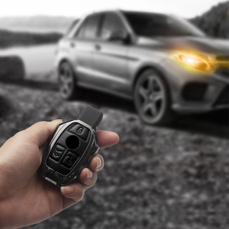 Interior Mouldings Alloy Style Car Key Case Cover Shell For Mercedes Benz A B C E S G Class W204 W205 W212 W213 W176 W177 GLC CL