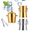Edelstahl-Eiskübel, Bierkühler, Getränkekühleimer, isoliertes Metallgetränk