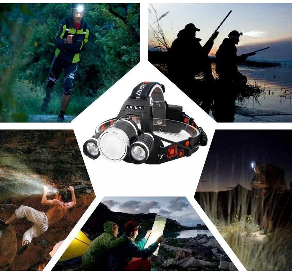 Powerful T6 LED Induction Headlamp USB Rechargeable Headlight Aluminium Alloy Outdoor Waterproof Head Lamp High Lumen Head Torch