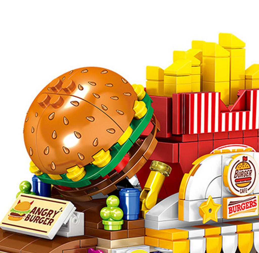 Dining Car Blocks Toy Educational Boredom Relief Children Food Truck Building Blocks for Boys Girls