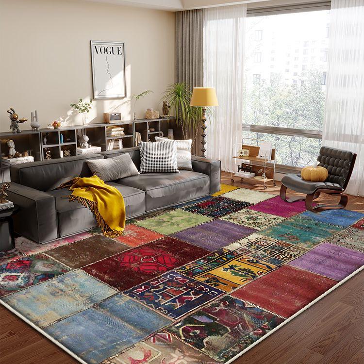 Boho Retro Living Room Carpet Geometric Design Luxury Bedroom Bedside Floor Mat Home Decoration Sofa Easy Clean Large Area Rugs