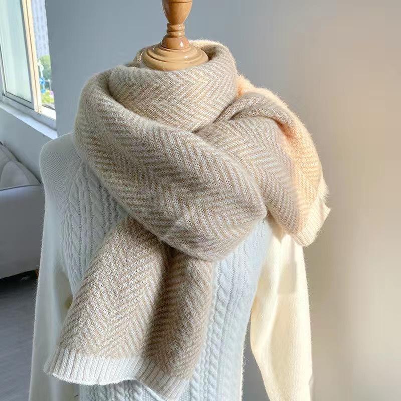 Autumn Winter Comfortable Women's Scarf College Student Korean Style Versatile Ladies' Casual Warm Neck Warmer