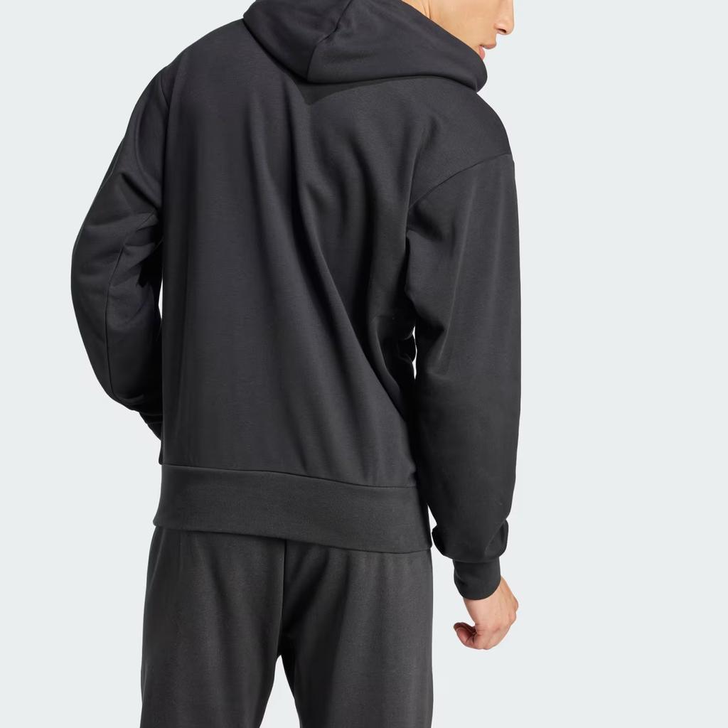adidas Essentials Big Logo French Terry Hoodie Black/White Men Streetwear IN6164