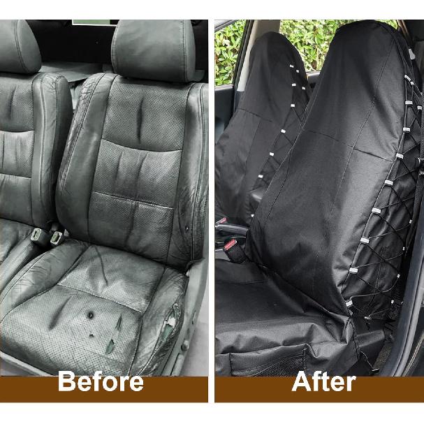 Car Seat Covers for Trucks Waterproof Driver Seats 1pcs Coveralls Truck Bucket Black Protection Seats Covers Fits Pickup/SUV/RV/Van