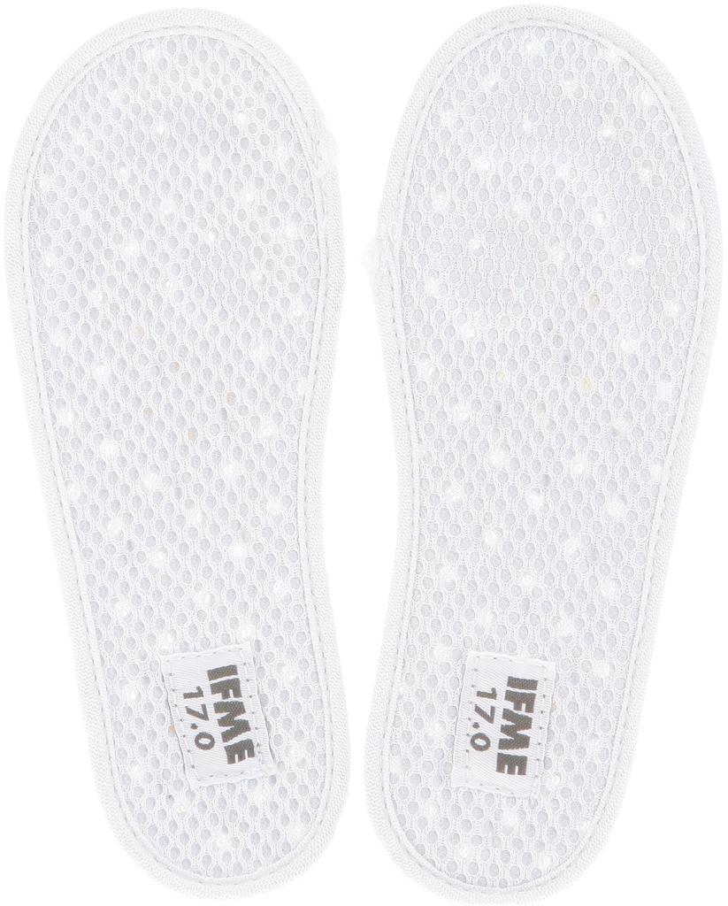 IFME Breathable Sole Indoor Size 3E Slip-On Shoes, SC-0002, Kids, White, 22.0 cm,